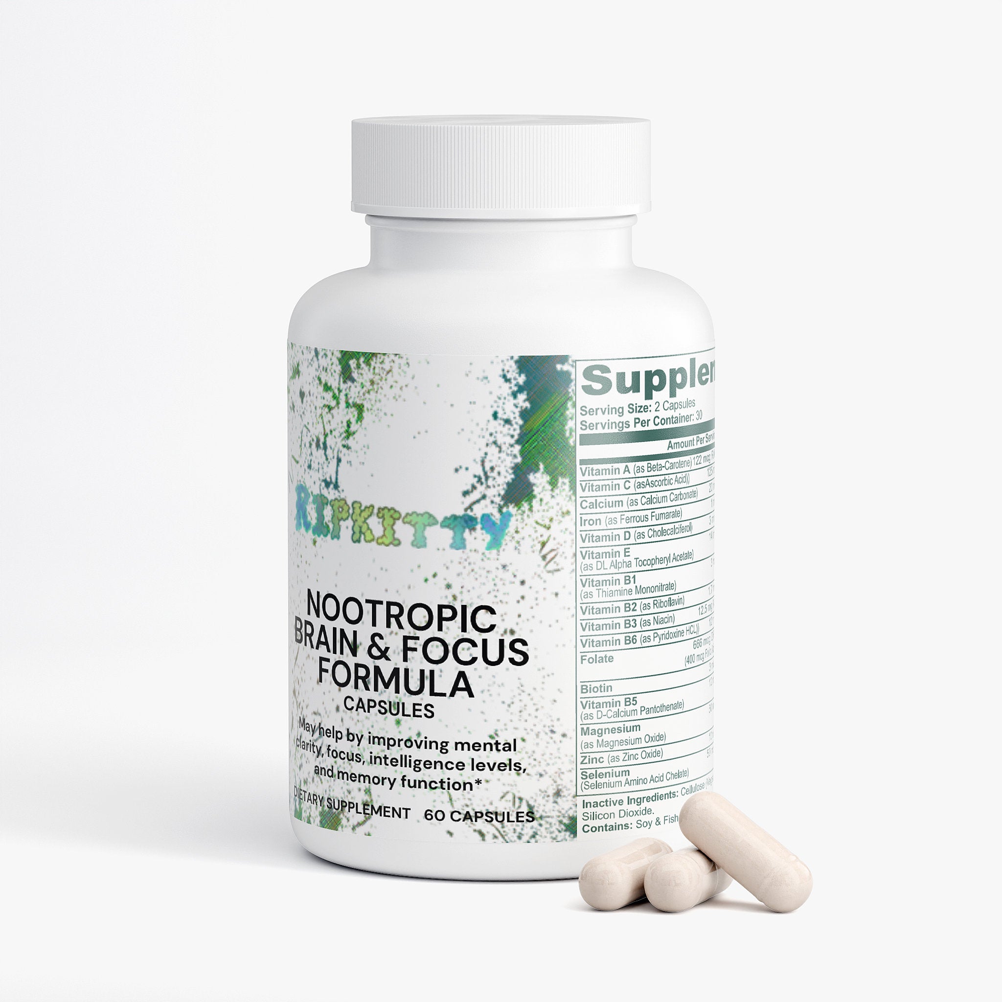 Ripkitty Synapse Surge: Nootropic Brain & Focus Formula (60 Capsules)