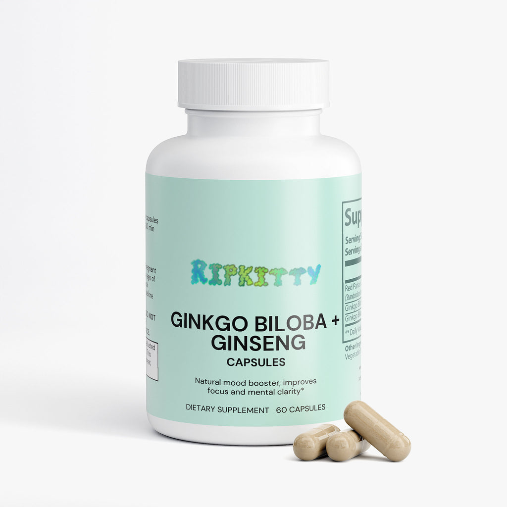 Ripkitty Oasis Surge: Ginkgo Biloba + Red Panax Ginseng (60 Capsules)