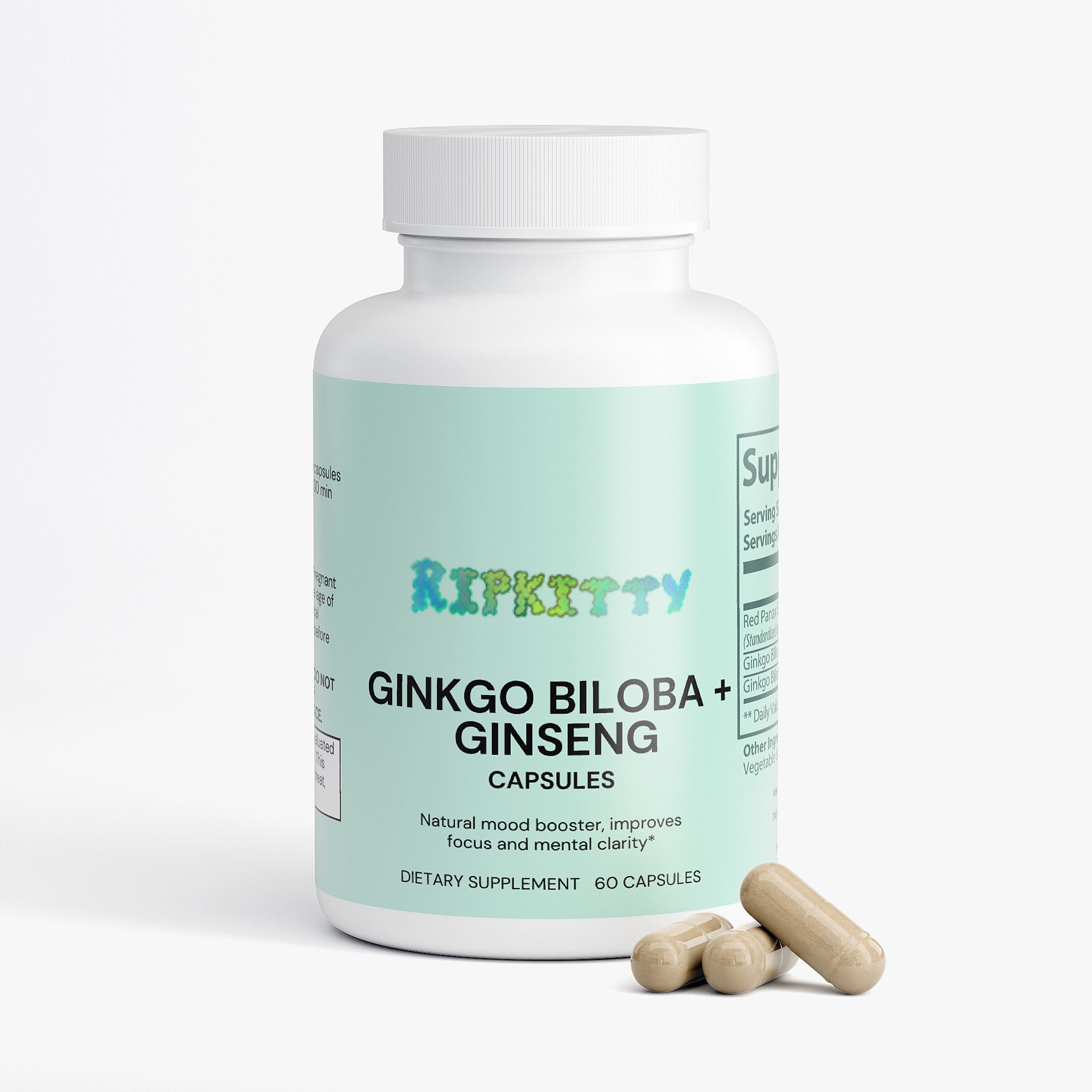 Ripkitty Oasis Surge: Ginkgo Biloba + Red Panax Ginseng (60 Capsules)
