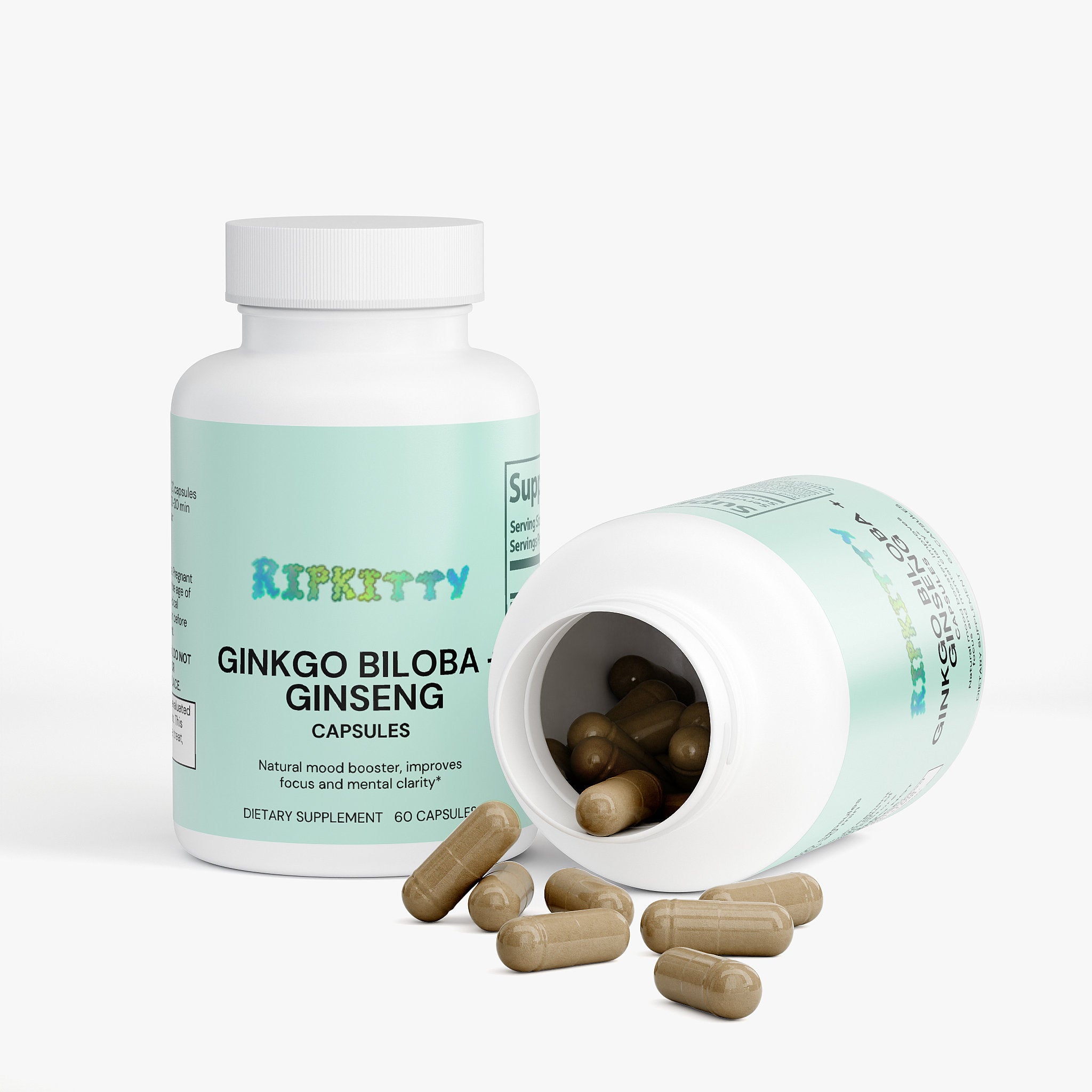 Ripkitty Oasis Surge: Ginkgo Biloba + Red Panax Ginseng (60 Capsules)
