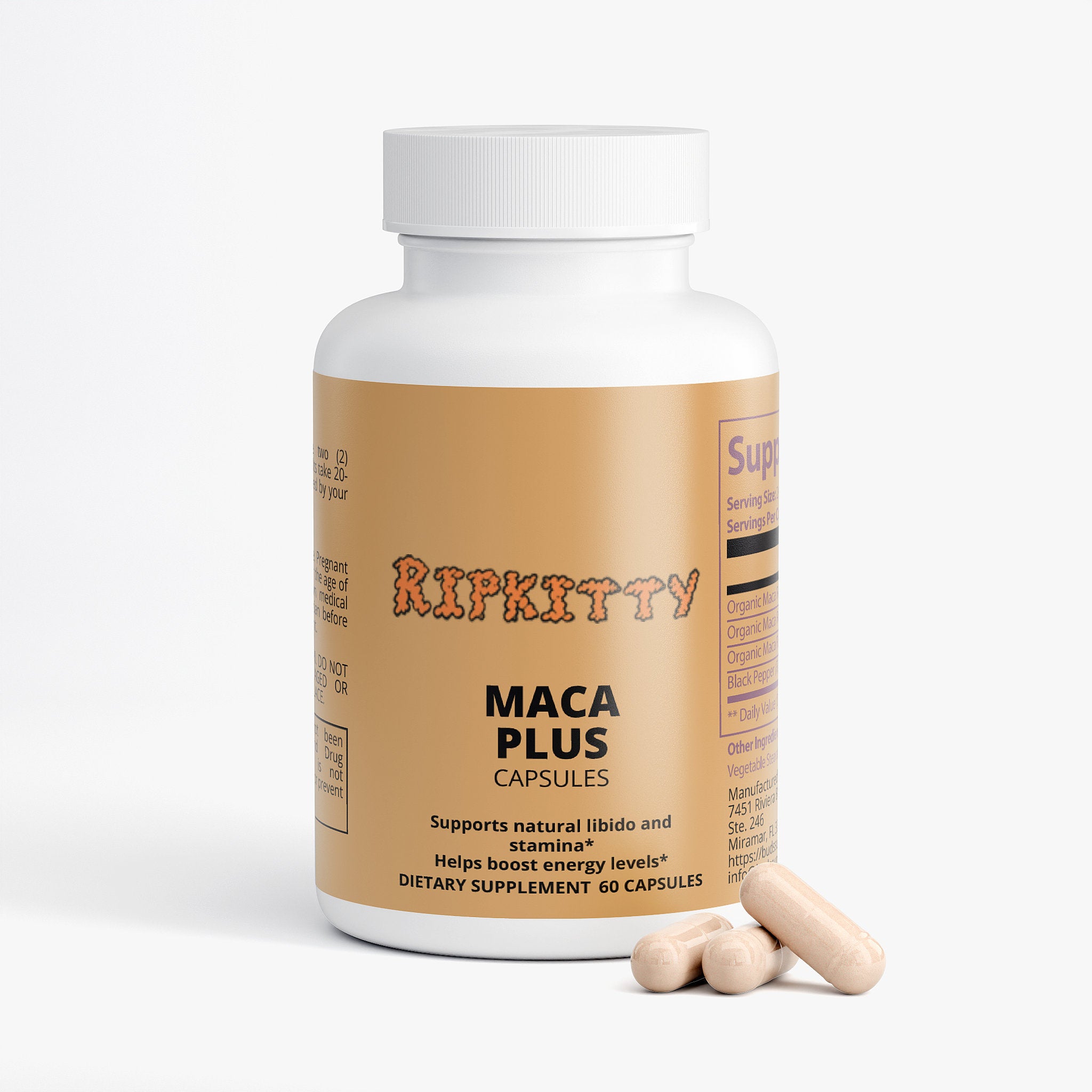 Ripkitty Core Heat: Triple Maca Plus Vitality Blend (60 Capsules)