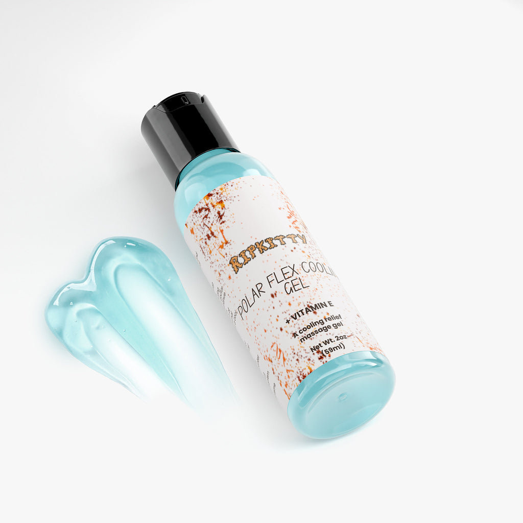 Ripkitty Polar Flex Cooling Gel bottle with applicator on a white background