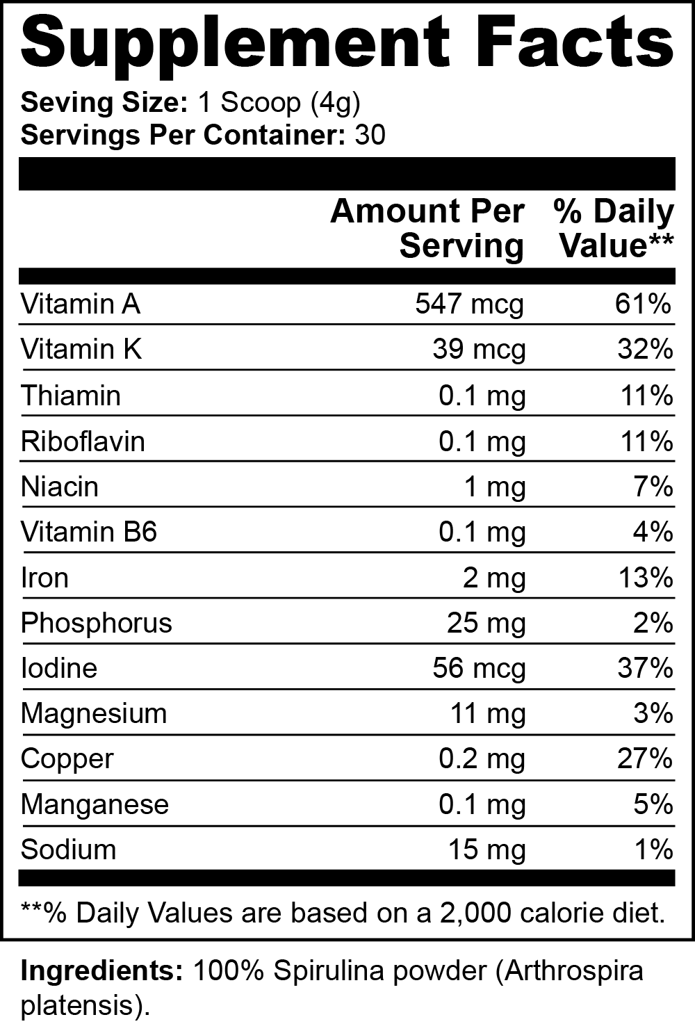Ripkitty Earth Matrix: Pure Spirulina Powder (120g)