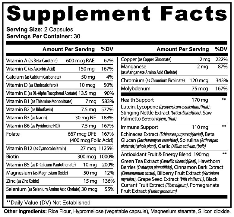 Ripkitty Full-Spectrum Wave: Premium Complete Multivitamin (60 Capsules)