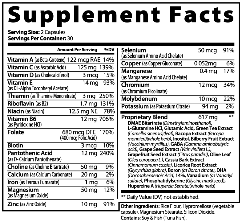 Ripkitty Synapse Surge: Nootropic Brain & Focus Formula (60 Capsules)