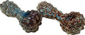 Two Ripkitty 5" blue spike spoon pipes side by side — teal-blue and dark red frit with raised bubble spike texture, front-facing view showing bowl ends and full nodule-covered bodies, white background