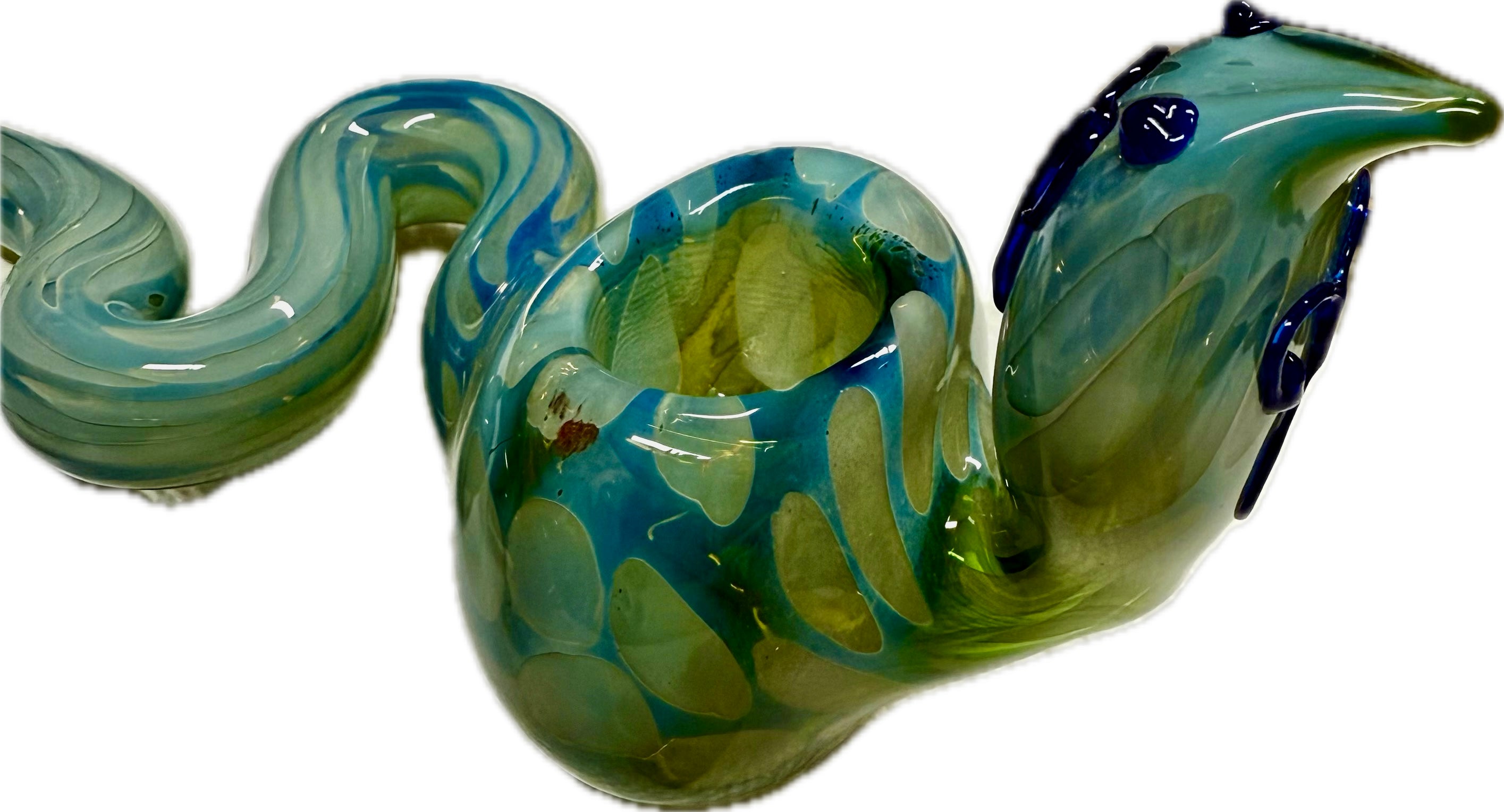 Ripkitty 5" COBRA glass pipe — deep teal-green cobra — showing color variety, white background